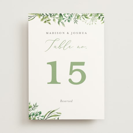 Table Numbers