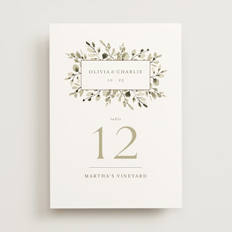 Table Numbers