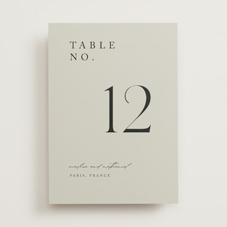 Table Numbers