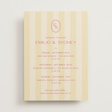 Wedding Weekend Itinerary Cards