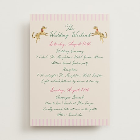 Wedding Weekend Itinerary Cards