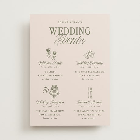 Wedding Weekend Itinerary Cards
