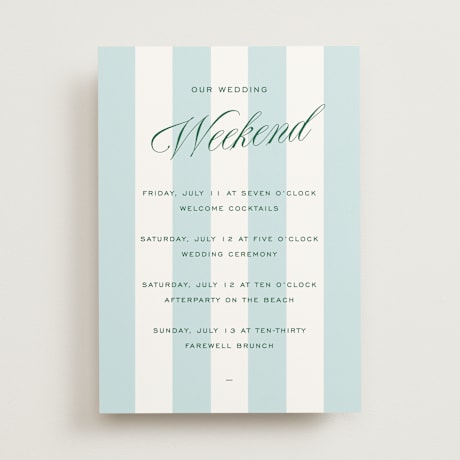 Wedding Weekend Itinerary Cards