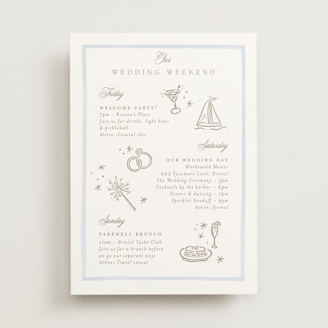 Wedding Weekend Itinerary Cards