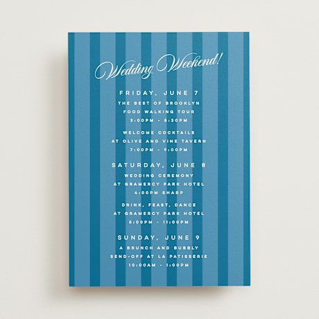 Wedding Weekend Itinerary Cards