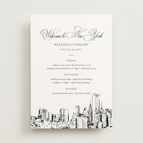 Wedding Weekend Itinerary Cards