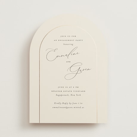 Foil-Pressed Engagement Party Invitations