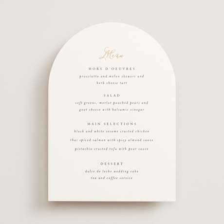 Foil-Pressed Menus