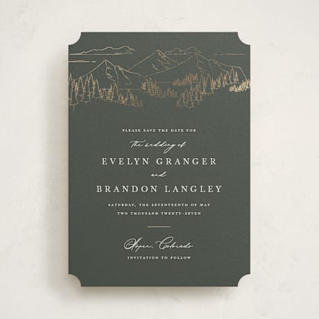 Foil-Pressed Save the Date Cards