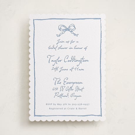 Letterpress Bridal Shower Invitations