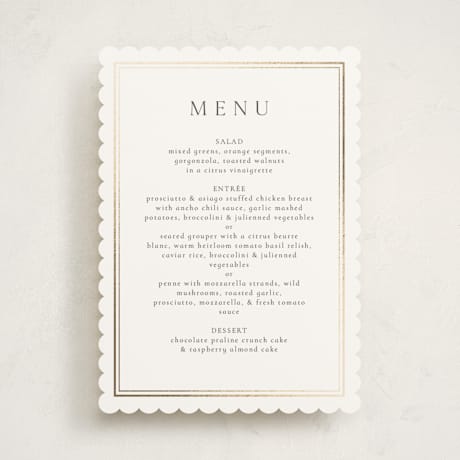 Foil-Pressed Menus