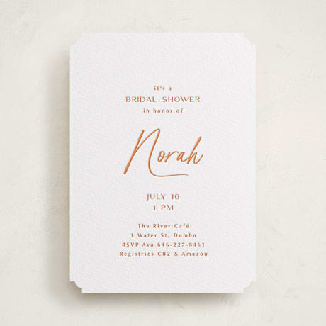 Letterpress Bridal Shower Invitations