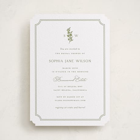 Letterpress Bridal Shower Invitations