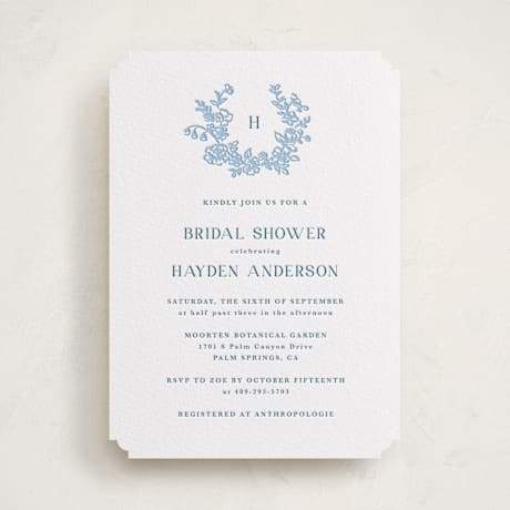Letterpress Bridal Shower Invitations
