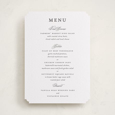 Letterpress Menu