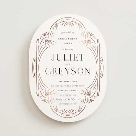 Foil-Pressed Engagement Party Invitations