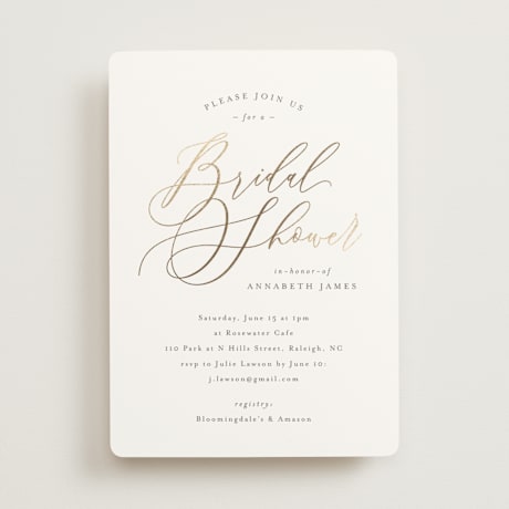 Foil-Pressed Bridal Shower Invitations