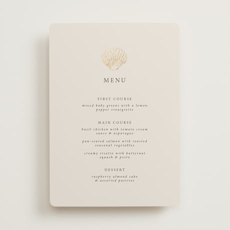 Foil-Pressed Menus