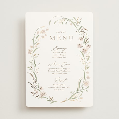 Foil-Pressed Menus