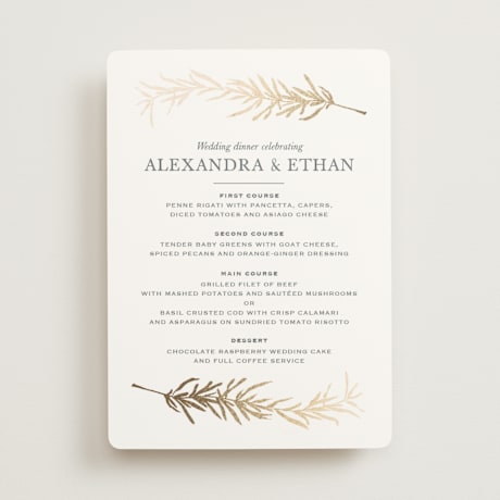 Foil-Pressed Menus