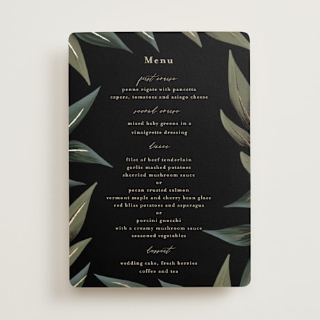 Foil-Pressed Menus