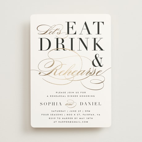Foil-Pressed Rehearsal Dinner Invitations