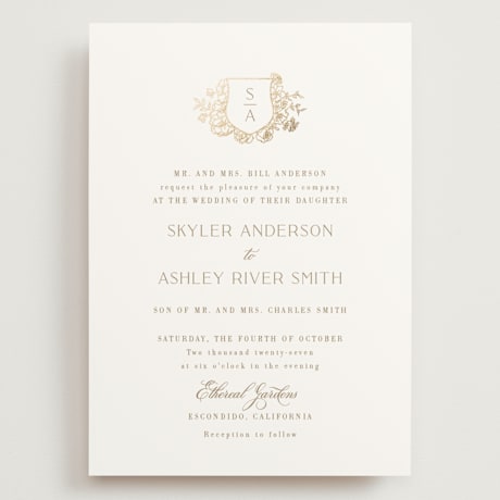Foil-Pressed Grand Wedding Invitations