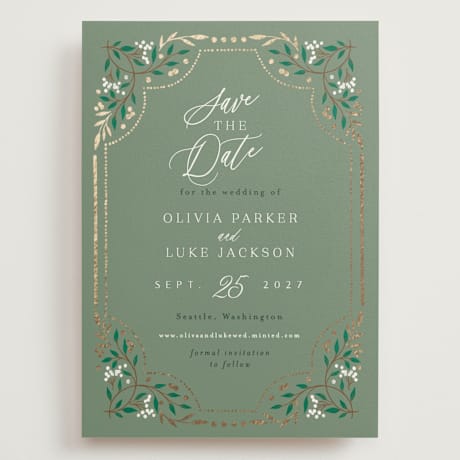 Foil-Pressed Grand Save the Date Cards