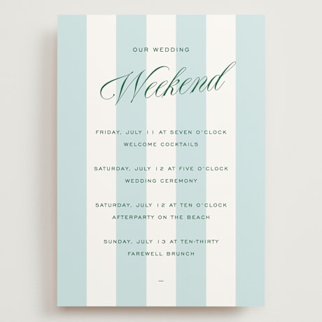Grand Wedding Weekend Itinerary Cards