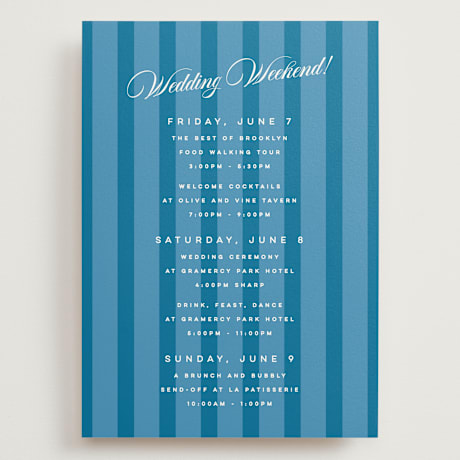 Grand Wedding Weekend Itinerary Cards