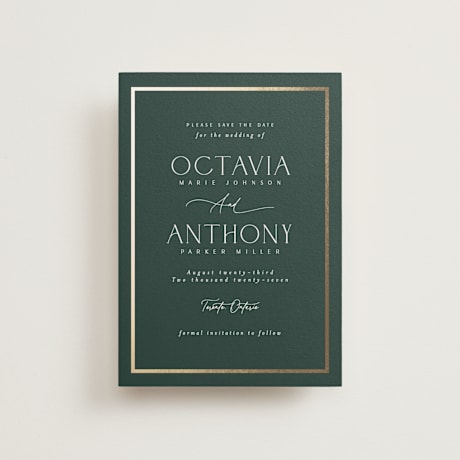 Foil-Pressed Save the Date Petite Cards