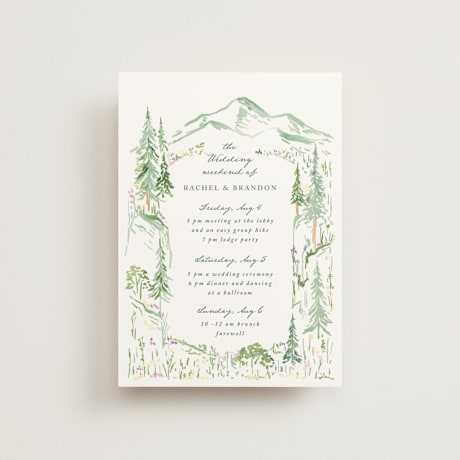 Petite Wedding Weekend Itinerary Cards