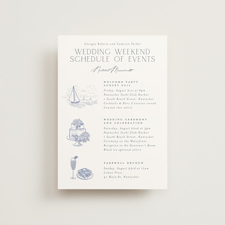 Petite Wedding Weekend Itinerary Cards