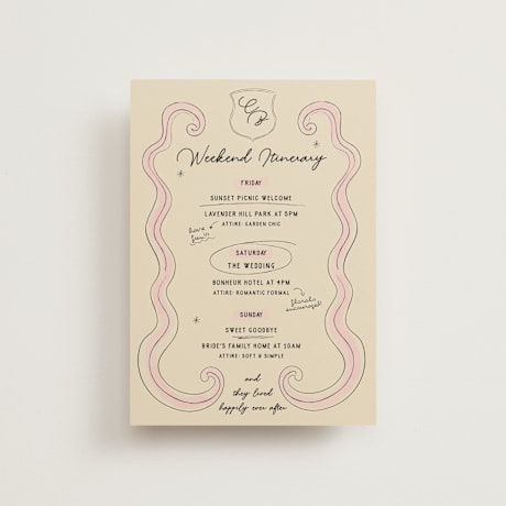 Petite Wedding Weekend Itinerary Cards