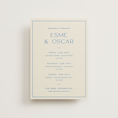 Petite Wedding Weekend Itinerary Cards