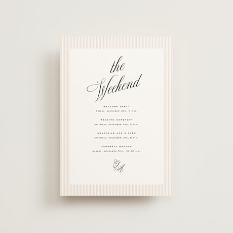 Petite Wedding Weekend Itinerary Cards