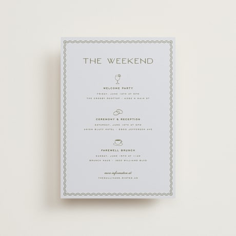 Petite Wedding Weekend Itinerary Cards