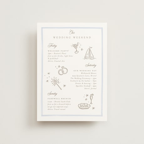 Petite Wedding Weekend Itinerary Cards