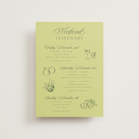 Petite Wedding Weekend Itinerary Cards
