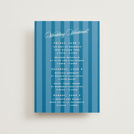 Petite Wedding Weekend Itinerary Cards