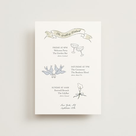 Petite Wedding Weekend Itinerary Cards