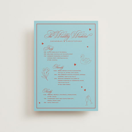Petite Wedding Weekend Itinerary Cards