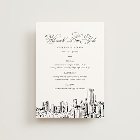 Petite Wedding Weekend Itinerary Cards