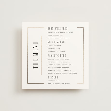 Foil-Pressed Menus