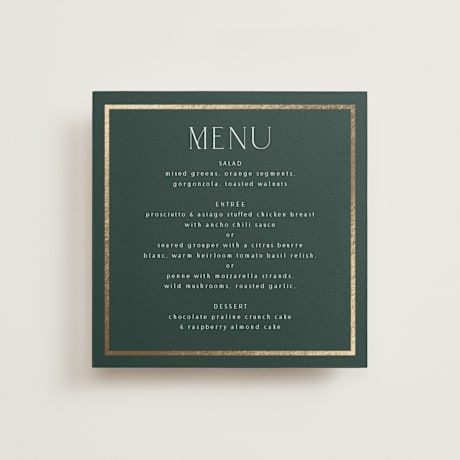 Foil-Pressed Menus