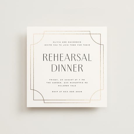 Foil-Pressed Rehearsal Dinner Invitations