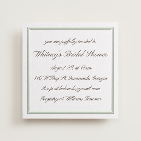 Letterpress Bridal Shower Invitations