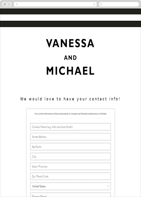Digital Wedding Address Collection Cards