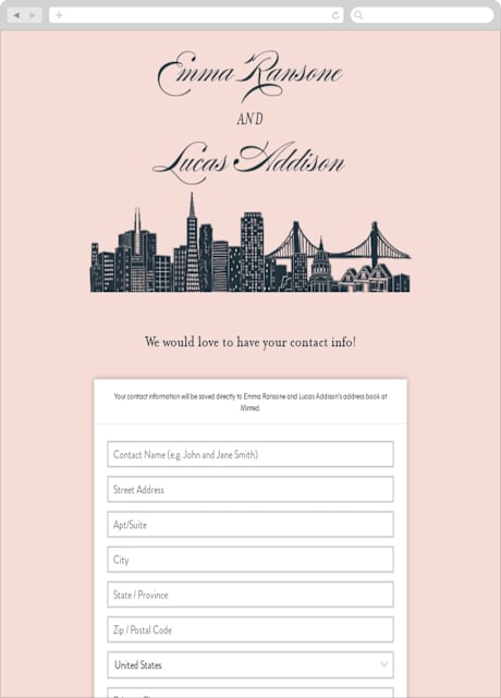 Digital Wedding Address Collection Cards