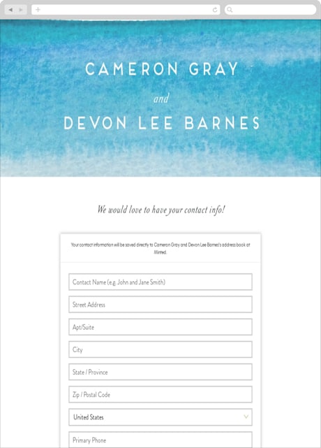 Digital Wedding Address Collection Cards